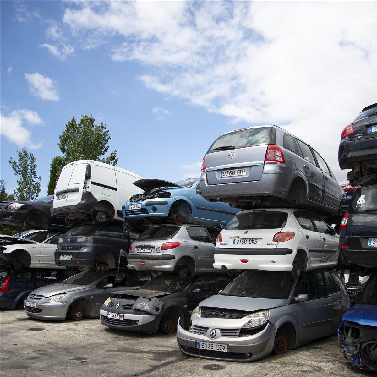 Vehículos almacenados en las instalaciones